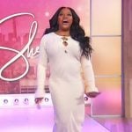 Sherri’s ribbed keyhole dress on Sherri