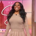 Sherri’s beige mixed media dress on Sherri