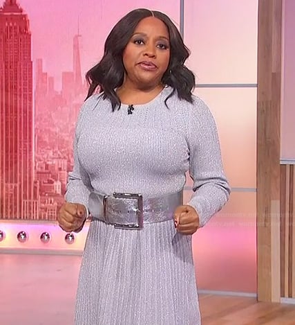 Sherri's gray metallic knit dress on Sherri