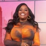 Sherri’s orange tie dye mesh top on Sherri