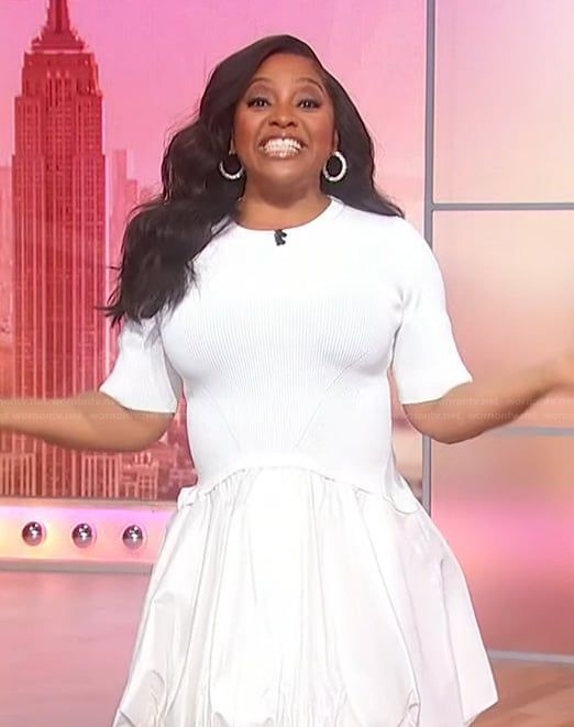 Sherri's white mixed media mini dress on Sherri