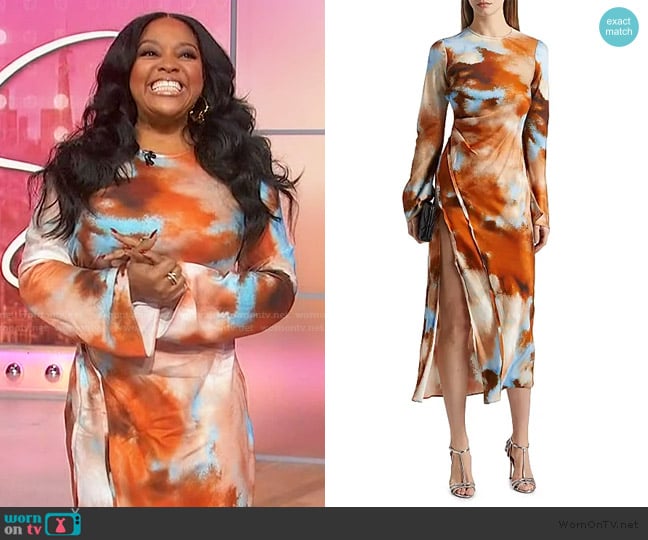 Significant Other Rhode Printed Long-Sleeve Maxi Dress worn by Sherri Shepherd on Sherri