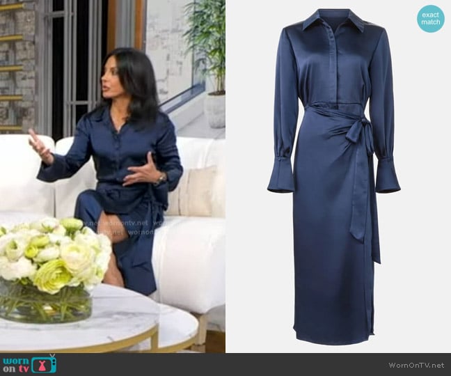 Simkhai Collared Wrap Dress worn by Dr. Tara Narula on Good Morning America