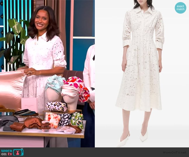 Simkhai Jazz Eyelet Midi-Shirtdress worn by Kimanee Mason on The View