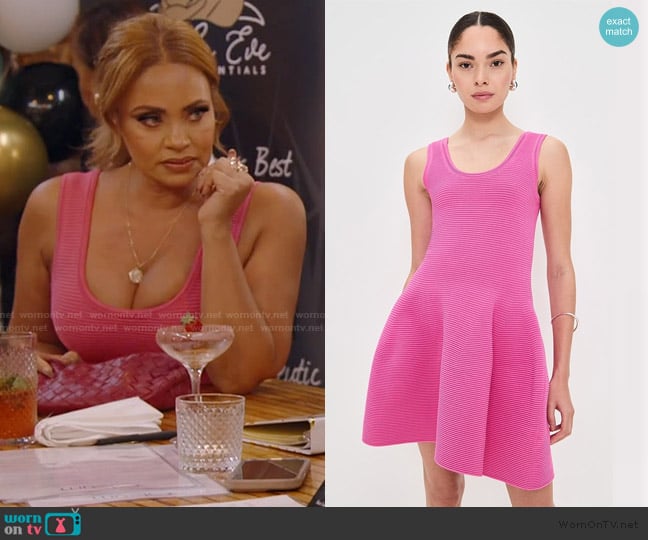Simkhai Larina flared minidress worn by Gizelle Bryant on The Real Housewives of Potomac