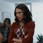 Simone's plaid dress and red cardigan on 9-1-1