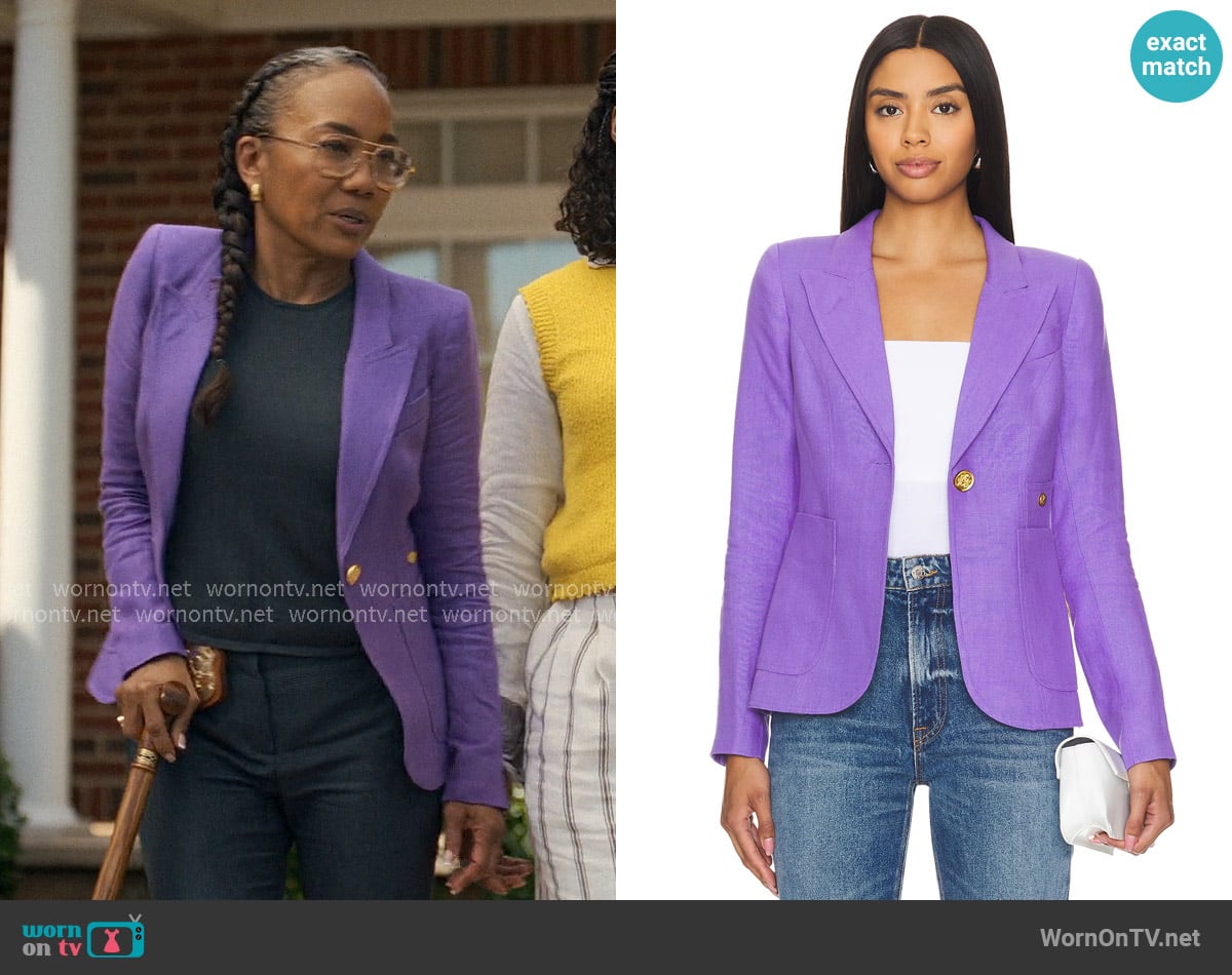 Smythe Duchess Blazer in Violet worn by Amanda Wagner (Sonja Sohn) on Will Trent