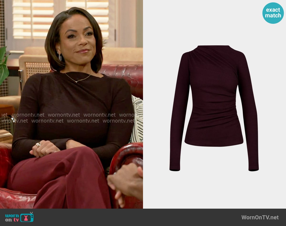 Smythe Ruched Knit Top worn by Nicole Dupree Richardson (Daphnee Duplaix) on Beyond the Gates