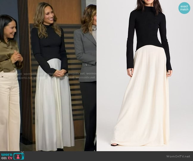 Rhiannon’s two tone maxi dress on GMA Rhiannon’s two tone maxi dress on GMA