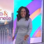 Oprah’s grey draped knit dress on Today