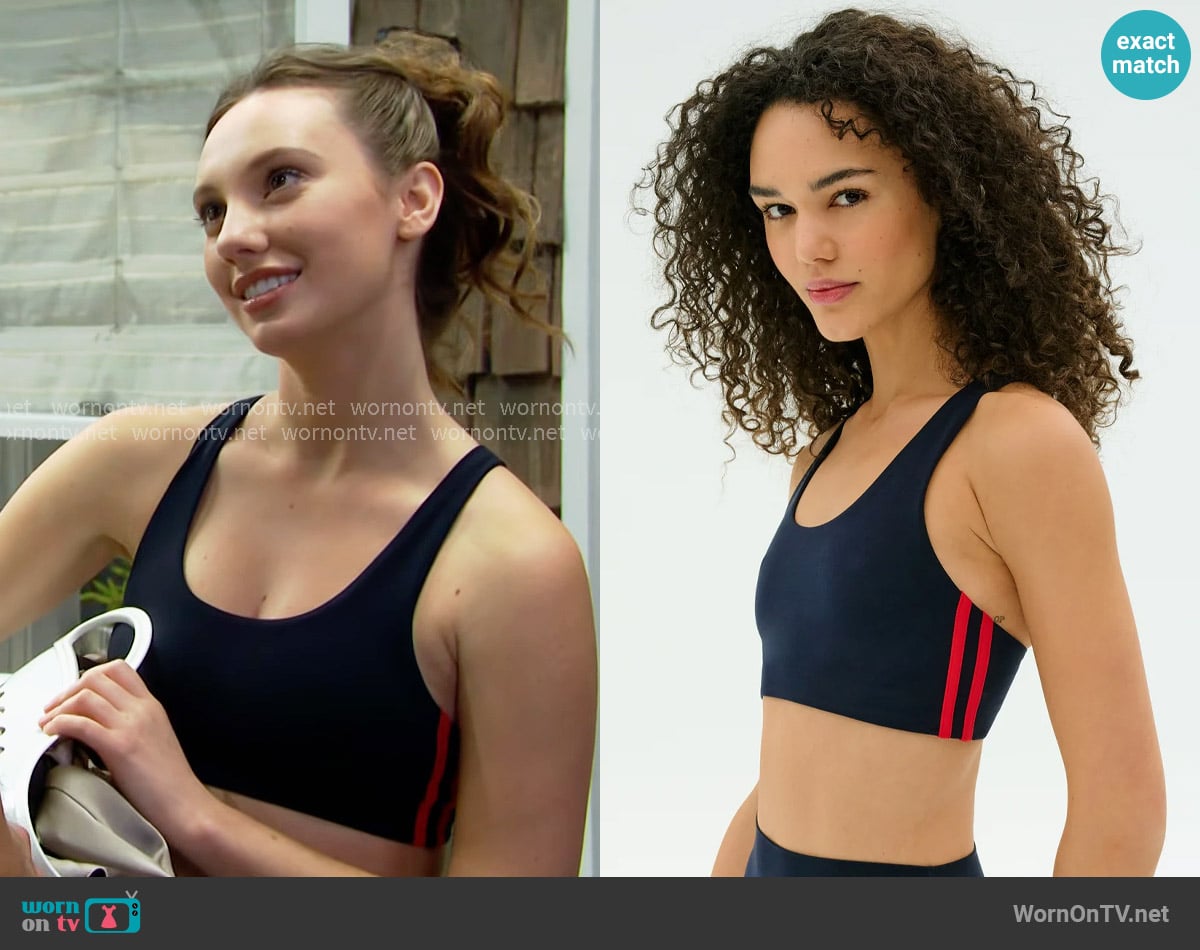 Splits59 Ella Airweight Bra in Indigo / Pirate Red worn by Dylan (Sydney Bullock) on The Bold and the Beautiful