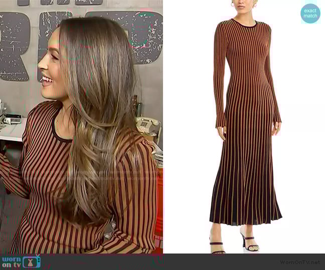Staud Selma Dress worn by Emily Orozco on Access Hollywood