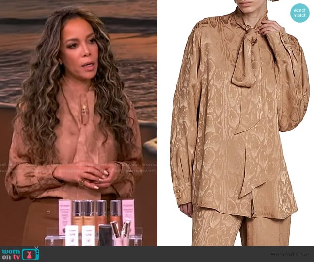Stella McCartney Cloud Leopard Pajama Shirt worn by Sunny Hostin on The View