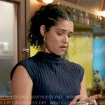 Stella’s navy ribbed sleeveless sweater on Chicago Fire