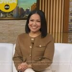 Stephanie’s brown patch pocket jacket on Good Morning America