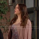Stephanie’s paisley print dress and pink coat on Days of our Lives