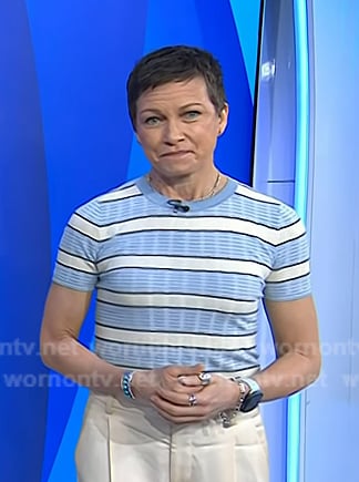 Stephanie's blue stripe tee on Today