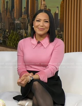 Stephanie's pink collared sweater on Good Morning America