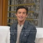 Will Ganss’ blue suede trucker jacket on Good Morning America