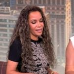 Sunny’s black lace peplum top on The View