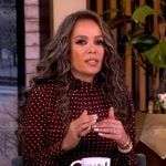 Sunny’s burgundy polka dot print dress on The View