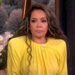 Sunny’s yellow padded shoulder dress on The View