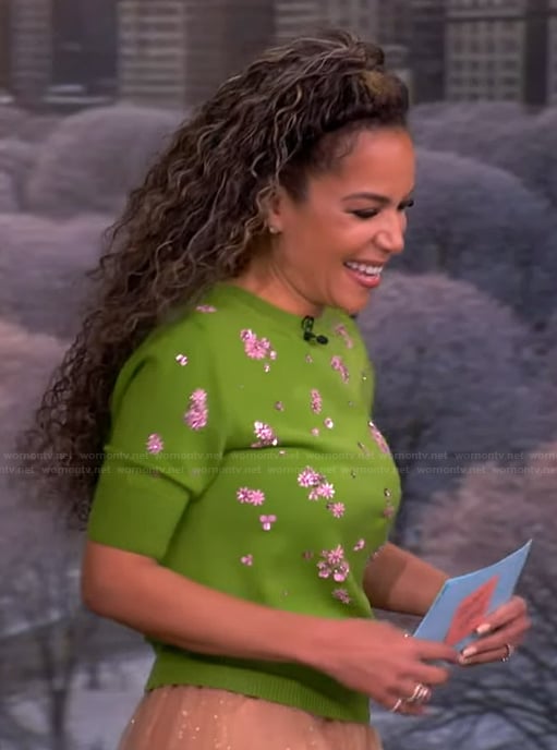 Sunny's green floral top on The View