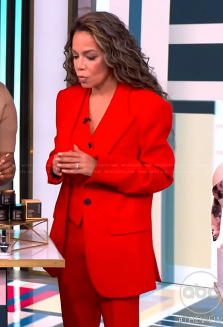 Sunny's red blazer and vest on The View