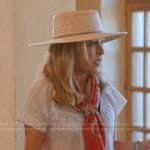 Sutton's white eyelet short sleeve top on The Real Housewives of Beverly Hills