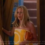 Sutton’s yellow printed strapless dress on The Real Housewives of Beverly Hills
