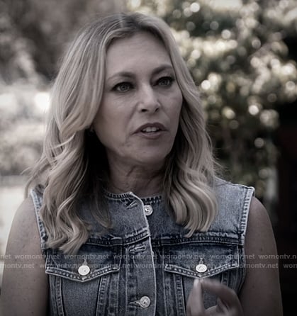 Sutton's sleeveless denim jacket on The Real Housewives of Beverly Hills