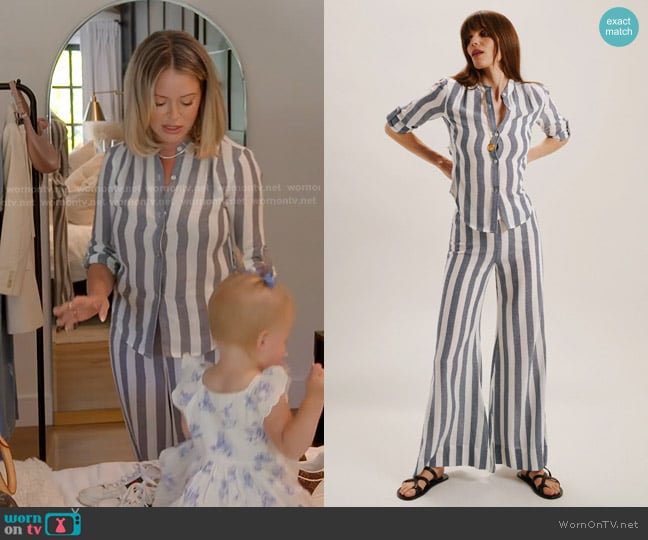 Suzie Kondi The Koubi Button Blouse in Gauze worn by Amanda Frances on The Real Housewives of Beverly Hills