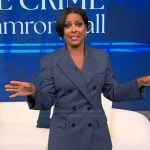 Tamron’s striped double breasted blazer on Tamron Hall Show