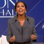 Tamron’s gray pinstripe vest and blazer on Tamron Hall Show