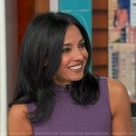Dr. Tara Narula's purple mock neck sleeveless dress on Good Morning America