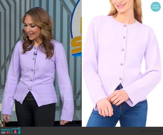 Ted Baker Della Fitted Cardigan worn by Lori Bergamotto on Good Morning America