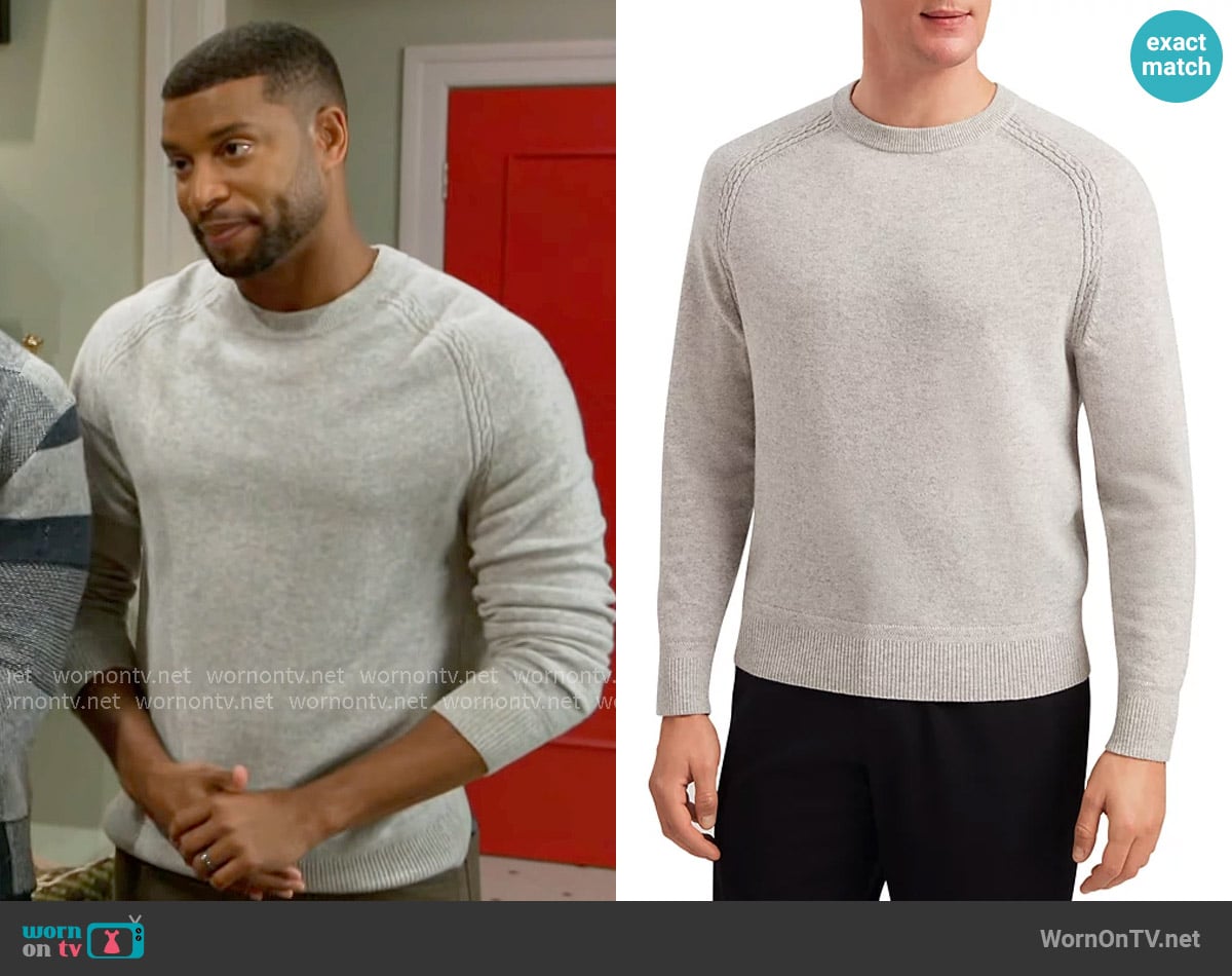Ted Baker Glant Cashmere Crewneck Sweater worn by Martin Richardson (Brandon Claybon) on Beyond the Gates