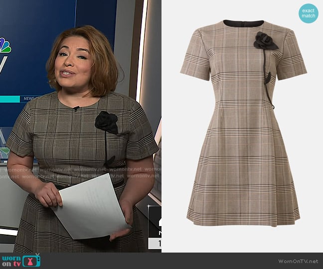 Ted Baker Lisa Plaid Mini Dress worn by Gilma Avalos on NBC News Daily
