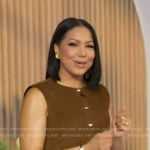 Stephanie’s brown sleeveless button front dress on Good Morning America