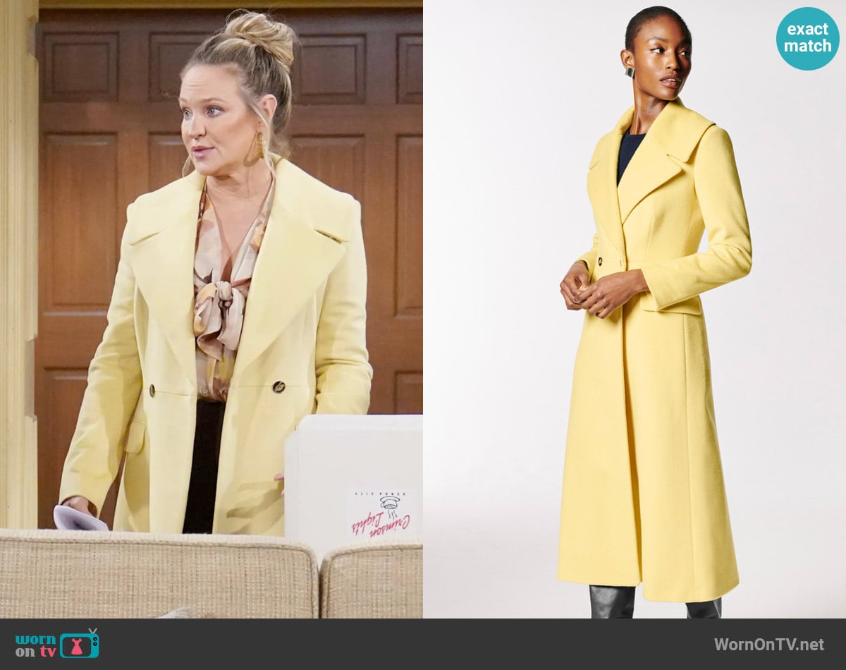 The Fold London Belstone Coat worn by Sharon Newman (Sharon Case) on The Young and the Restless