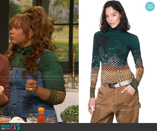 The Kit Turtleneck Jewel Knit worn by Sunny Anderson on The Drew Barrymore Show