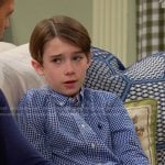Thomas’s blue gingham check shirt on Days of our Lives