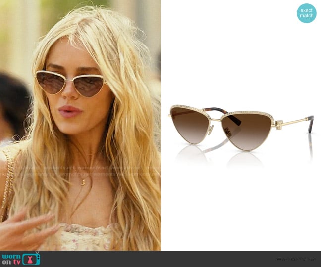 Tiffany & Co 59mm Gradient Irregular Sunglasses worn by Ainsley Norris (Michelle Randolph) on Landman