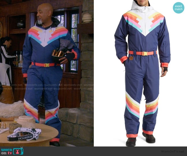 Tipsy Elves Santa Fe Shredder Waterproof Snowsuit worn by Frank (Lamont Thompson) on The Upshaws