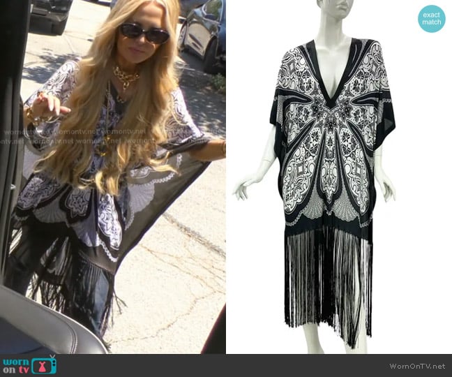 Tom Ford for Gucci 2003 Cruise Collection Fringe Poncho Top worn by Rachel Zoe on The Real Housewives of Beverly Hills
