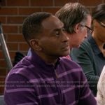 Tony’s purple stripe sweater on The Upshaws