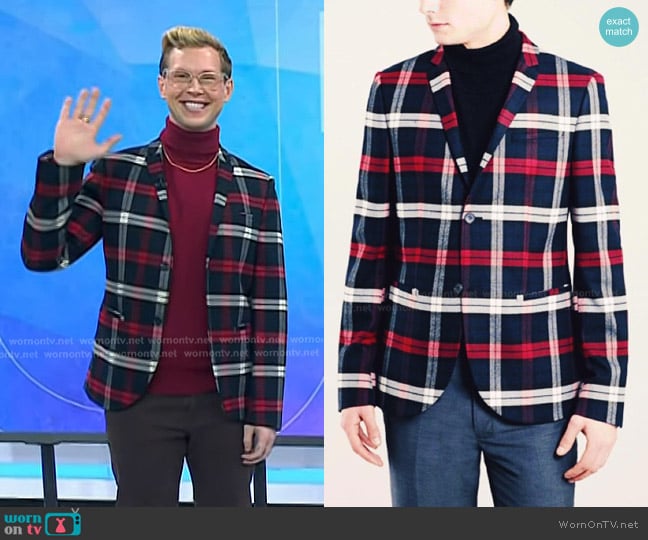 Topman Tartan Check Blazer worn by Misha Brown on Today