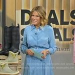Tory’s light blue belted shirtdress on Good Morning America