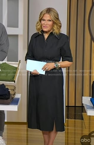 Tory's black belted denim dress on Good Morning America