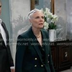Tracy’s green blazer with gold buttons on General Hospital
